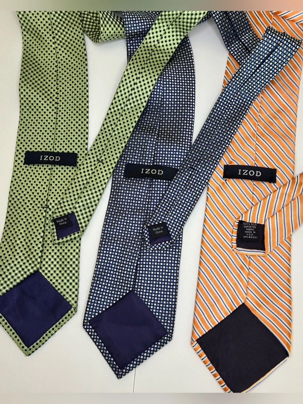 6-IZOD 100% SILK MENS NECKTIE LOT 58”-60” (3.25-3.50) Geometric/Stripe